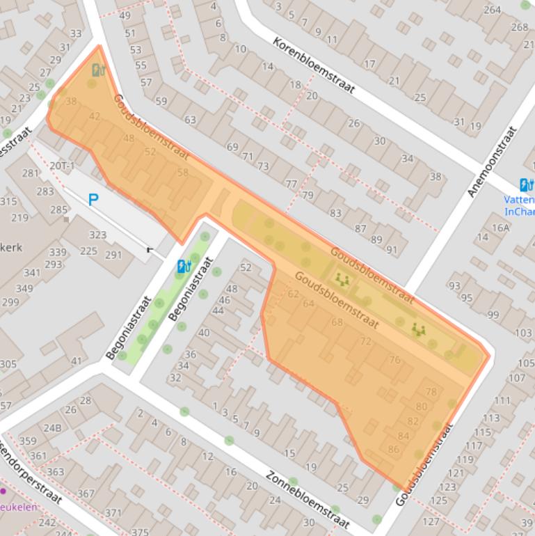 Kaart van postcodegebied 8012XN.