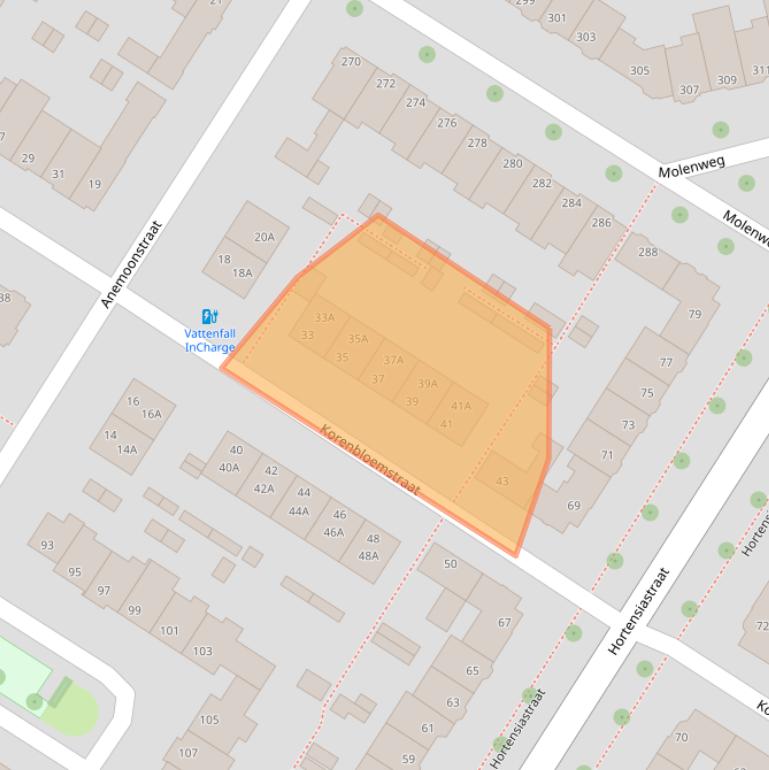 Kaart van postcodegebied 8012XR.