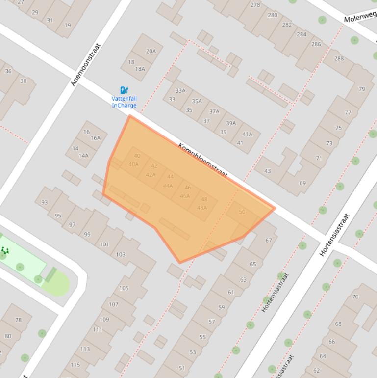 Kaart van postcodegebied 8012XT.