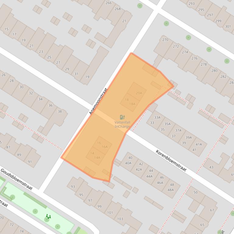 Kaart van postcodegebied 8012XW.