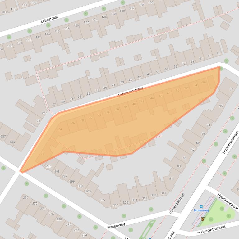 Kaart van postcodegebied 8012XX.