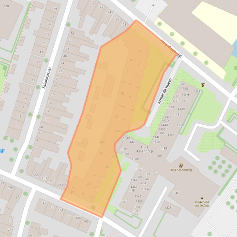 Kaart van postcodegebied 8012XZ.