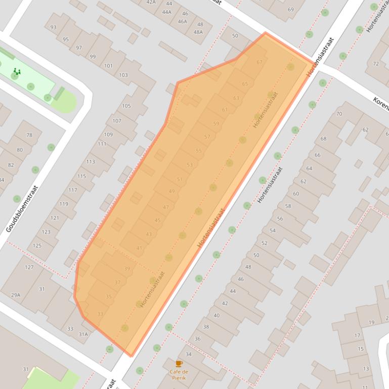 Kaart van postcodegebied 8013AB.