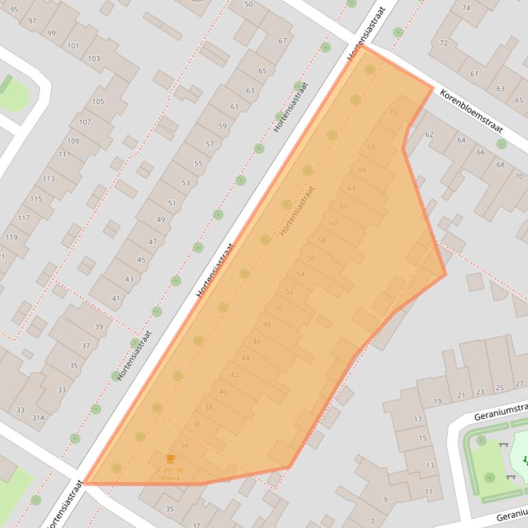 Kaart van postcodegebied 8013AE.