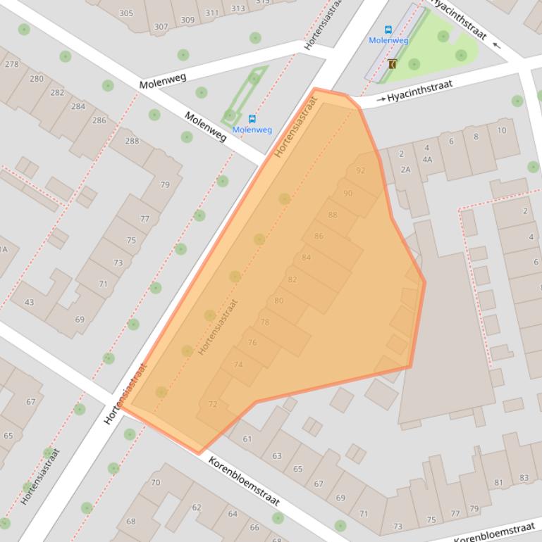 Kaart van postcodegebied 8013AG.