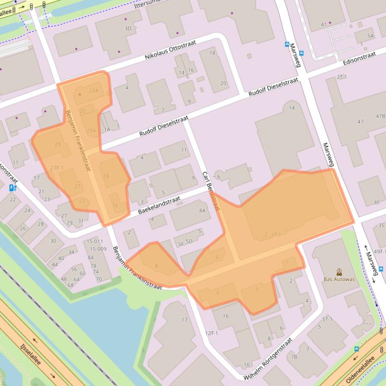Kaart van postcodegebied 8013NC.