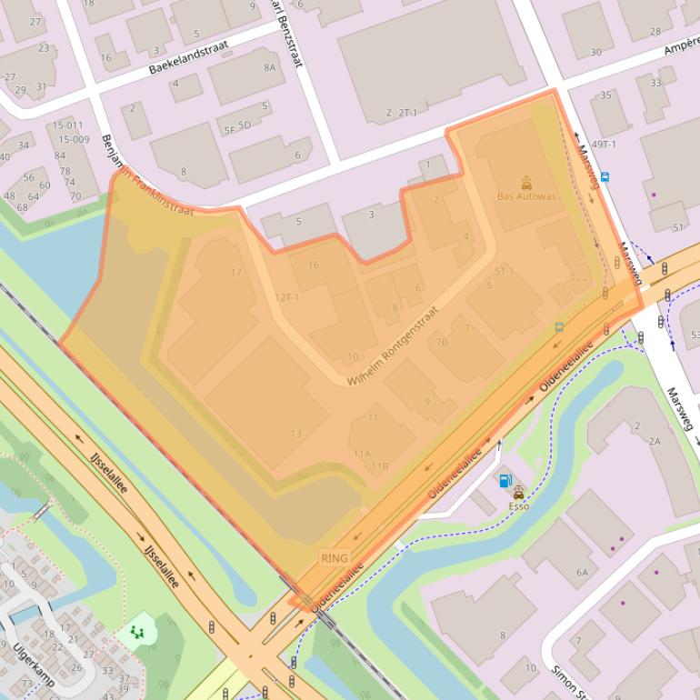 Kaart van postcodegebied 8013NE.