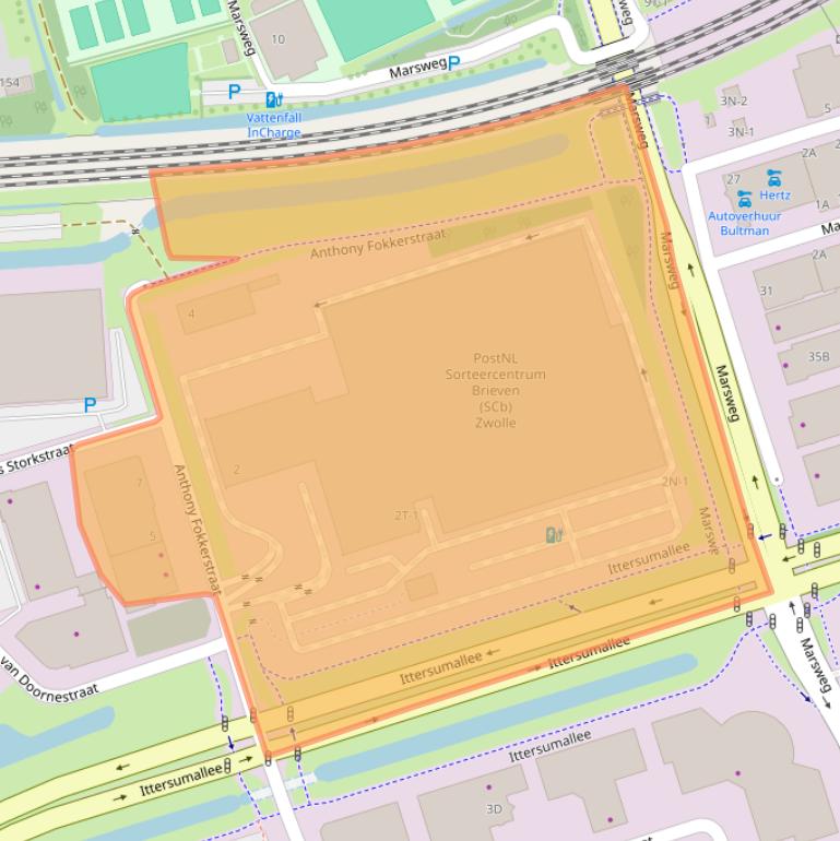 Kaart van postcodegebied 8013NS.