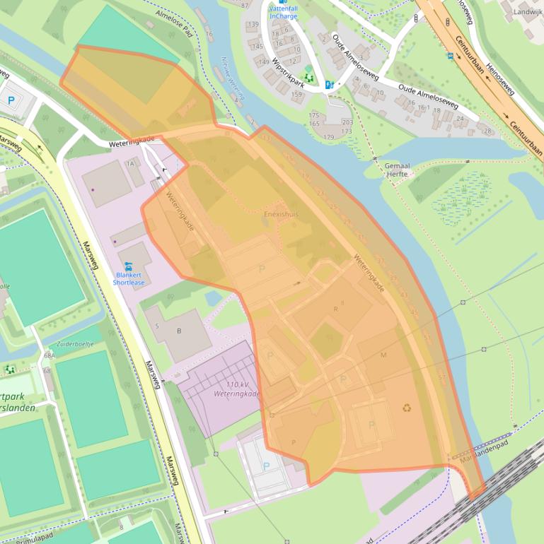 Kaart van postcodegebied 8013PB.