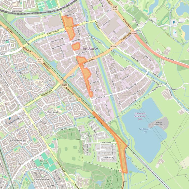 Kaart van postcodegebied 8013PE.