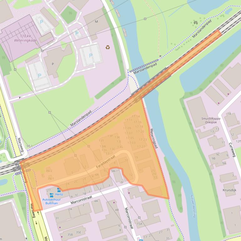 Kaart van postcodegebied 8013PH.