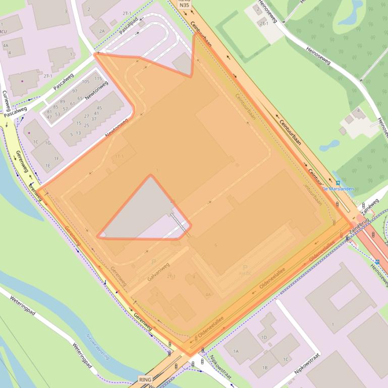 Kaart van postcodegebied 8013RG.