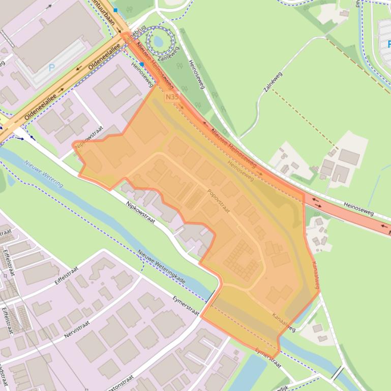 Kaart van postcodegebied 8013RK.