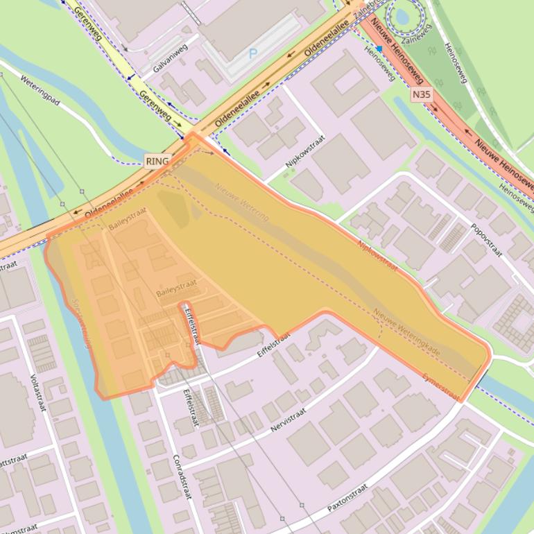 Kaart van postcodegebied 8013RV.