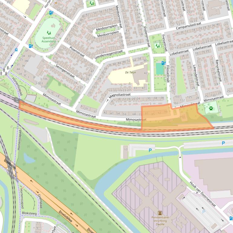 Kaart van postcodegebied 8013SG.