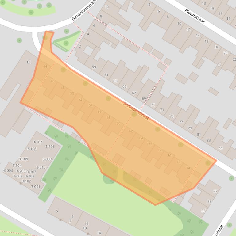 Kaart van postcodegebied 8013SZ.