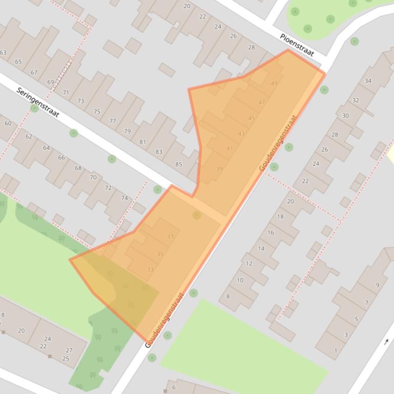 Kaart van postcodegebied 8013TA.