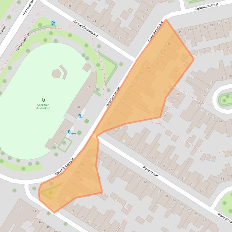 Kaart van postcodegebied 8013TK.