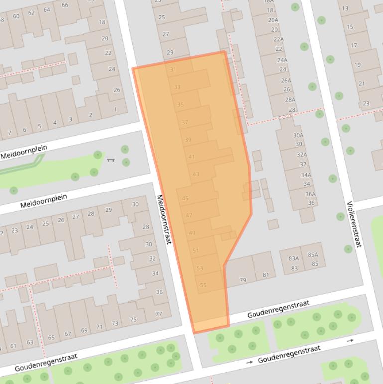 Kaart van postcodegebied 8013TN.