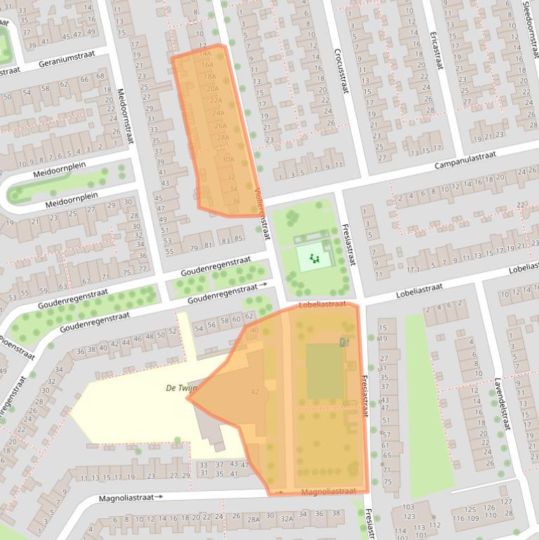 Kaart van postcodegebied 8013TV.