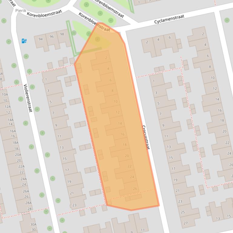 Kaart van postcodegebied 8013XB.