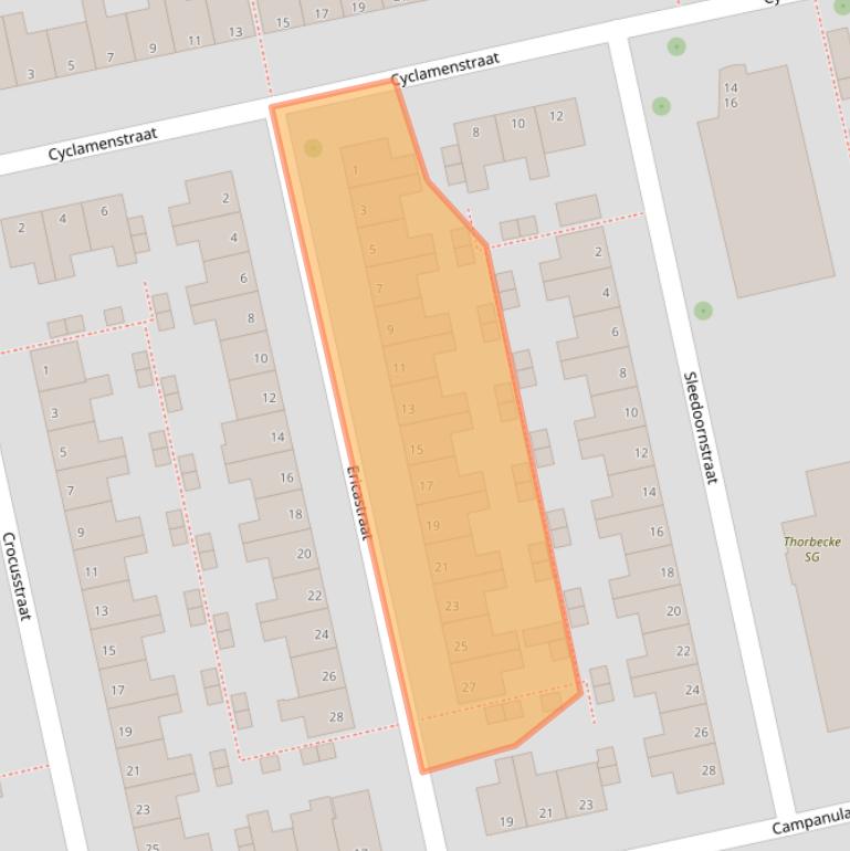 Kaart van postcodegebied 8013XC.