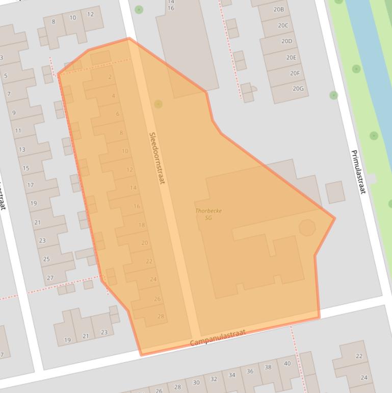 Kaart van postcodegebied 8013XE.