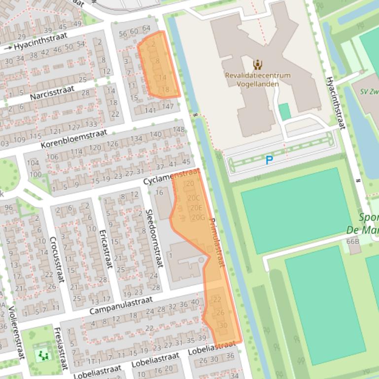 Kaart van postcodegebied 8013XG.