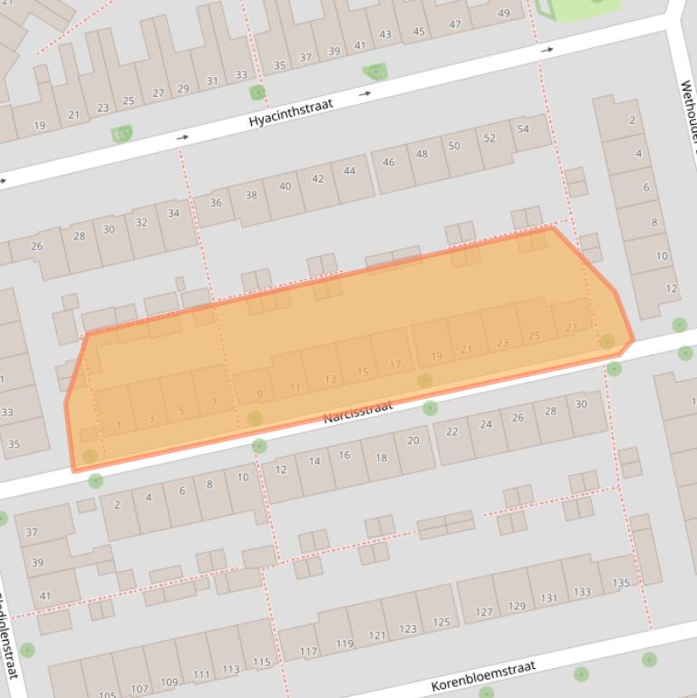 Kaart van postcodegebied 8013XS.