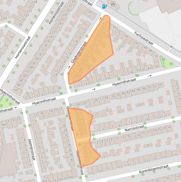 Kaart van postcodegebied 8013ZA.