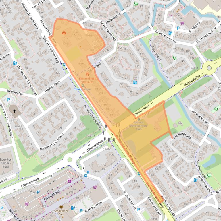 Kaart van postcodegebied 8014AE.