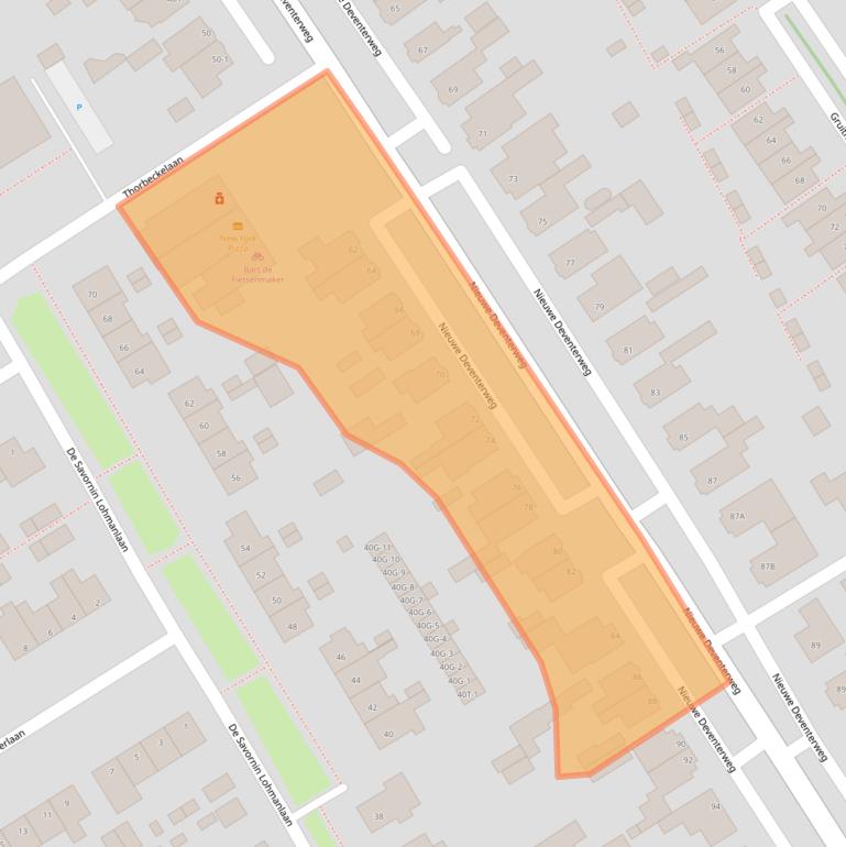 Kaart van postcodegebied 8014AJ.