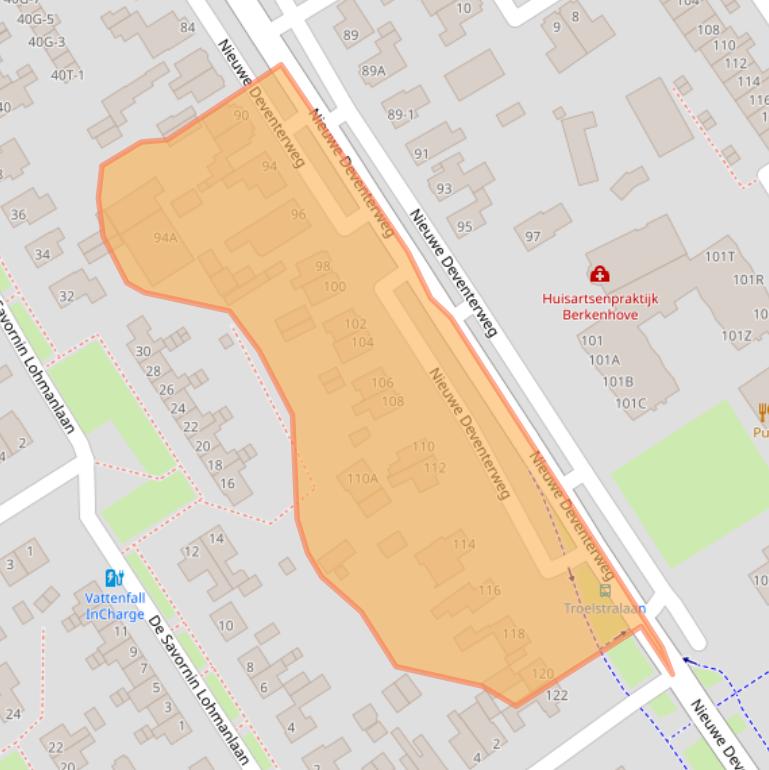 Kaart van postcodegebied 8014AK.