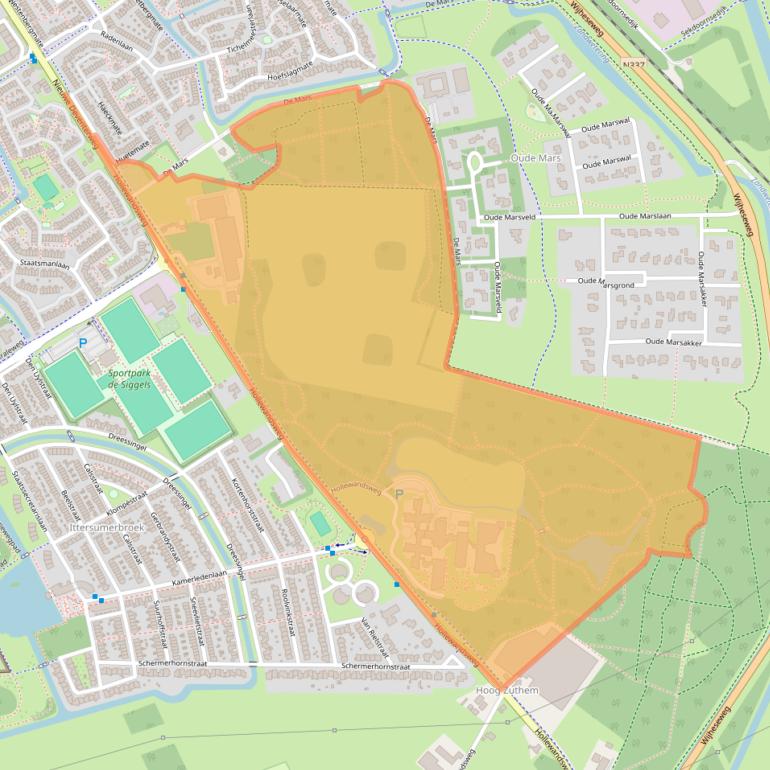 Kaart van postcodegebied 8014BE.