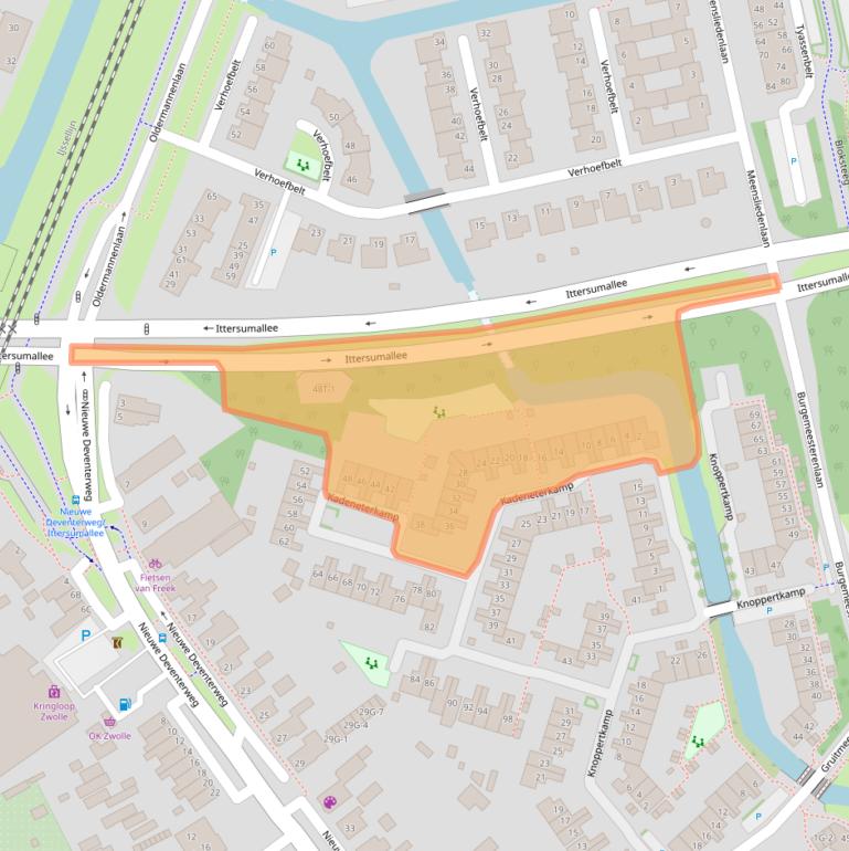 Kaart van postcodegebied 8014CA.