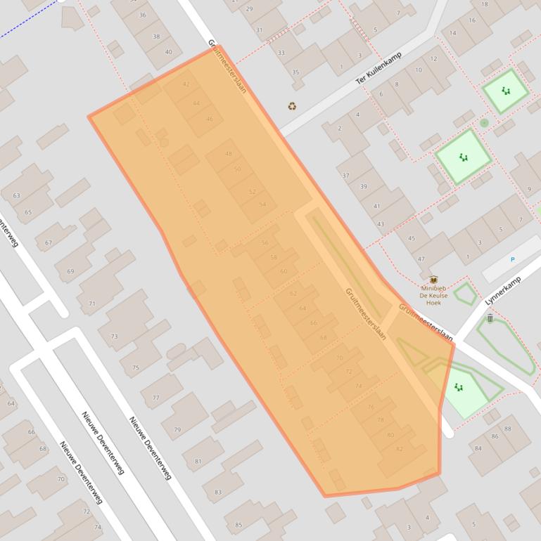 Kaart van postcodegebied 8014CJ.