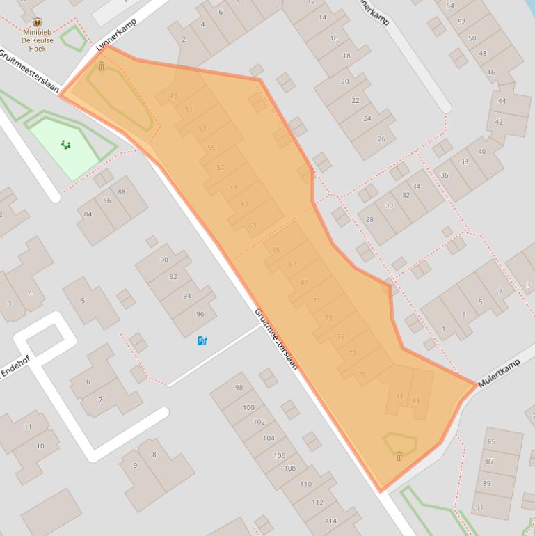 Kaart van postcodegebied 8014CP.