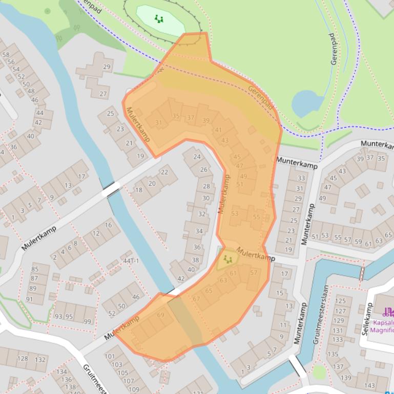 Kaart van postcodegebied 8014DH.