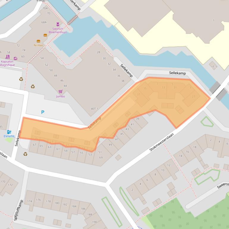 Kaart van postcodegebied 8014DN.