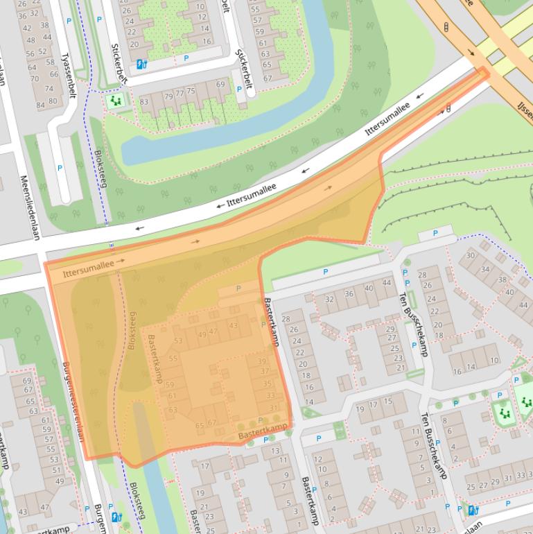 Kaart van postcodegebied 8014EB.