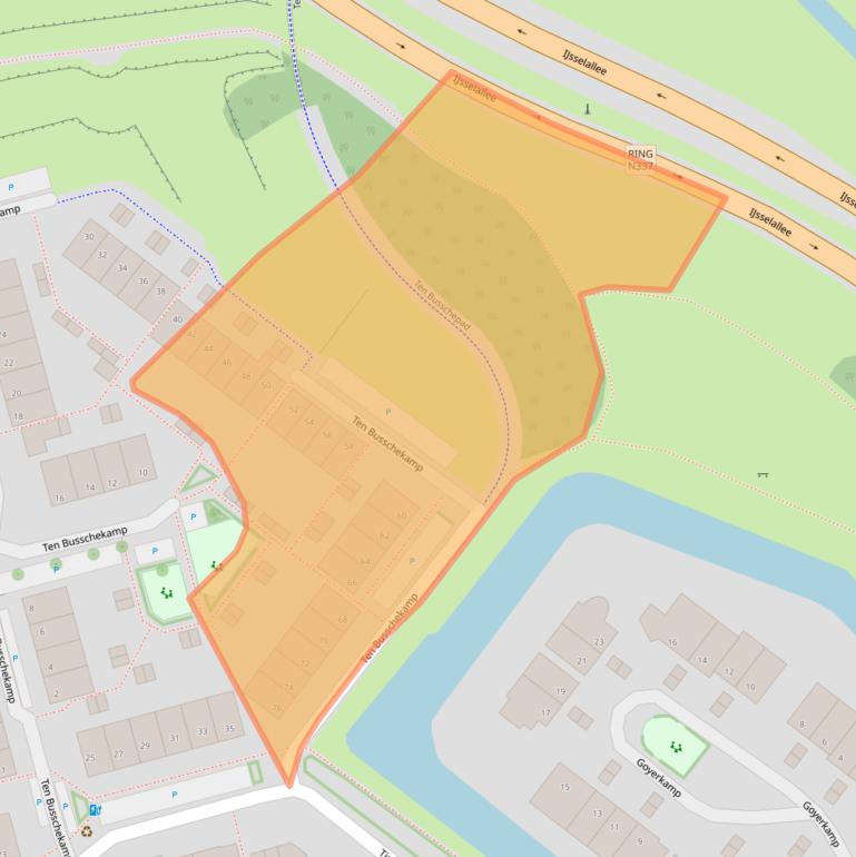 Kaart van postcodegebied 8014EG.