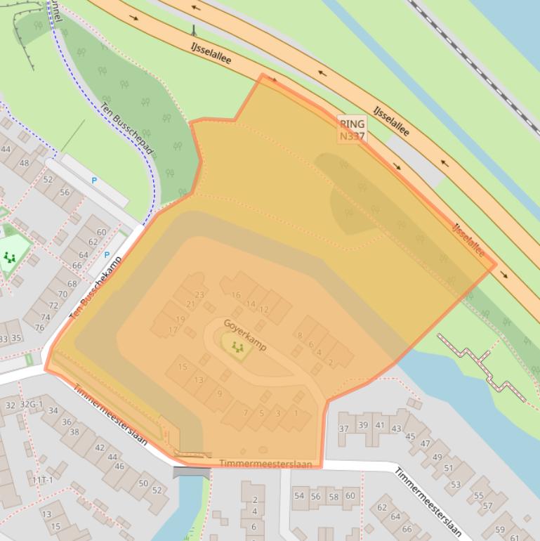 Kaart van postcodegebied 8014EH.