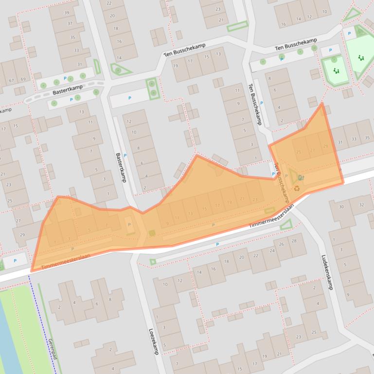 Kaart van postcodegebied 8014EJ.