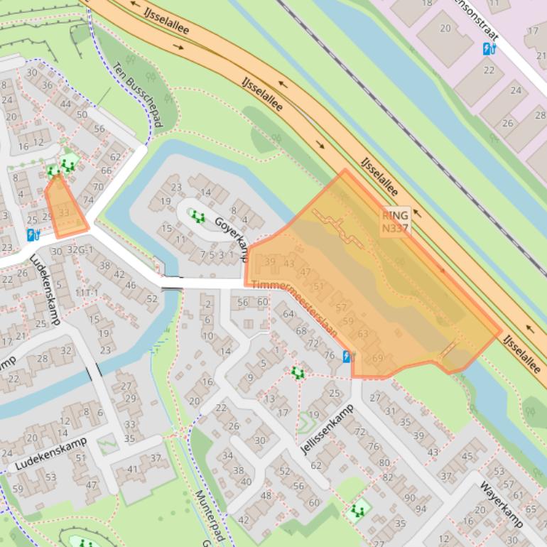Kaart van postcodegebied 8014EK.