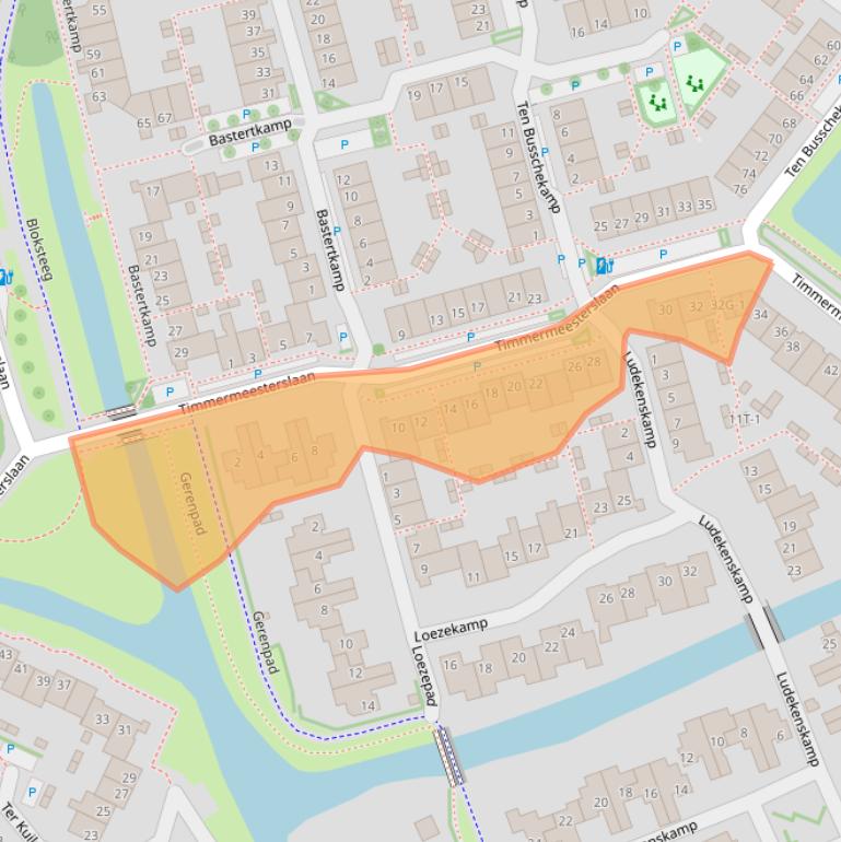 Kaart van postcodegebied 8014EL.