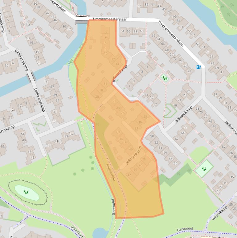 Kaart van postcodegebied 8014EW.