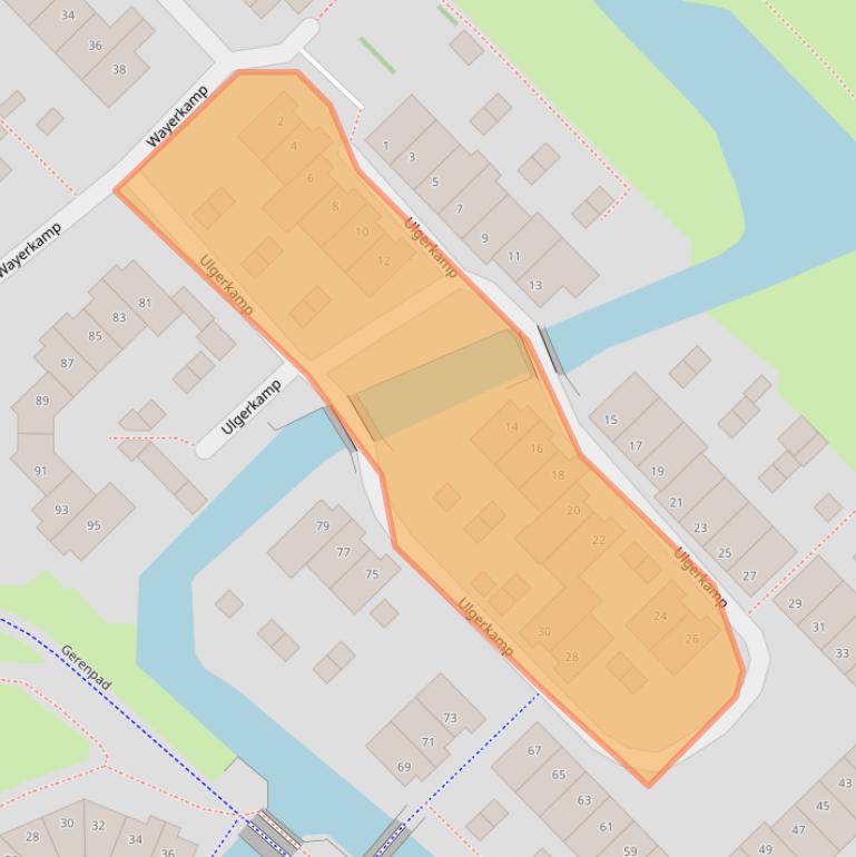 Kaart van postcodegebied 8014GD.