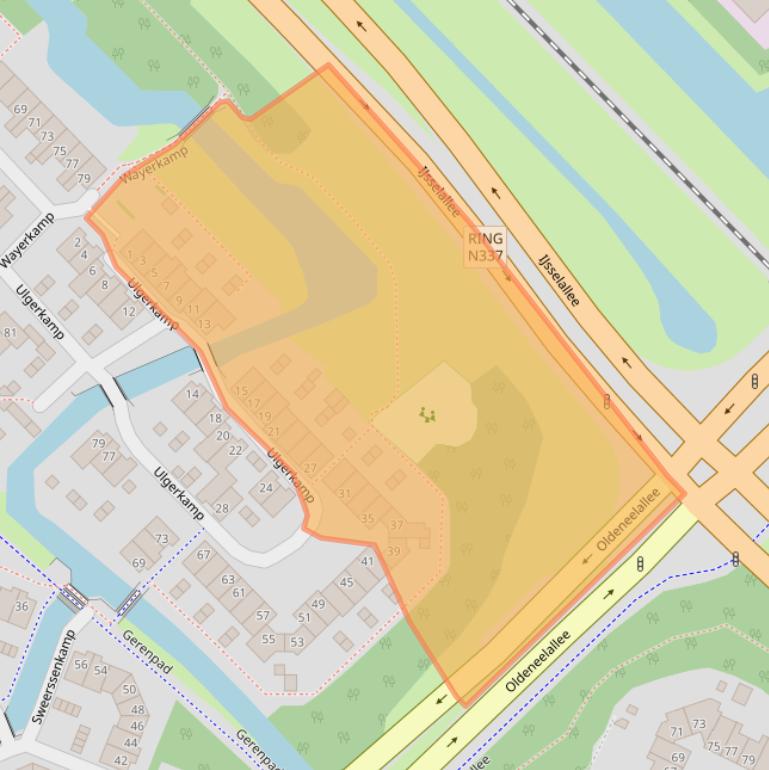 Kaart van postcodegebied 8014GE.