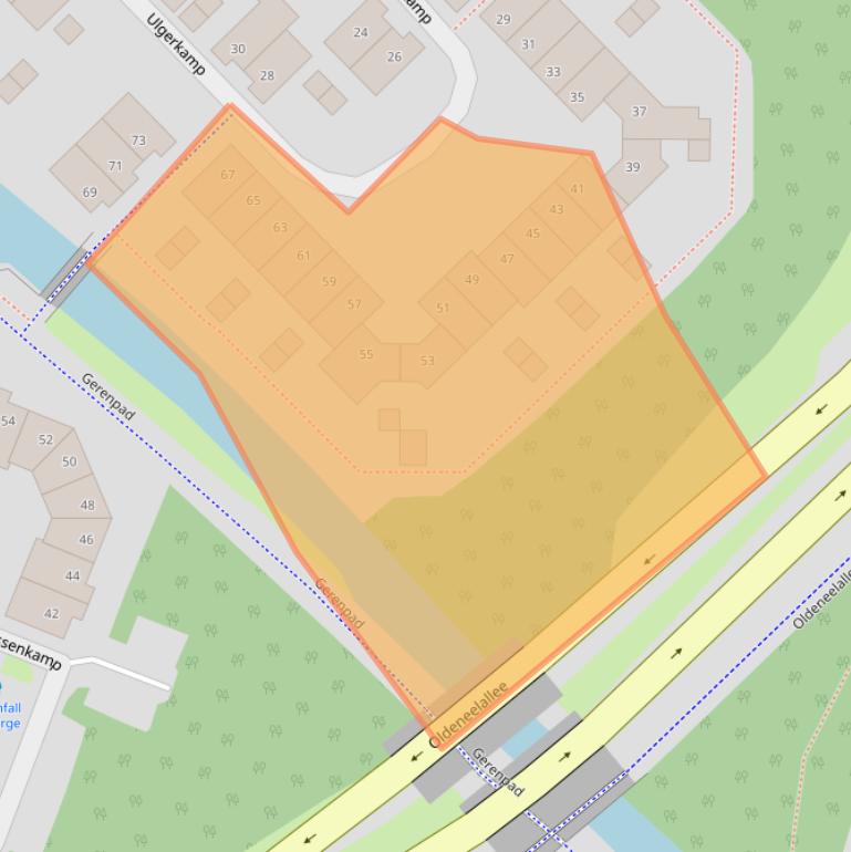 Kaart van postcodegebied 8014GG.