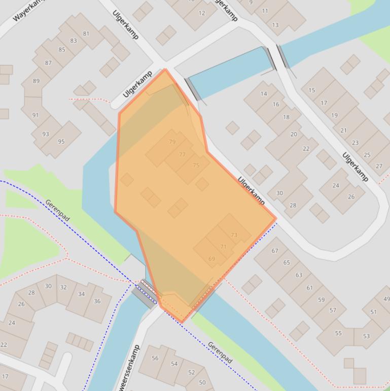 Kaart van postcodegebied 8014GH.